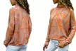 Printed Long-Sleeved Blouse with Cut-Out Shoulders - Image 3