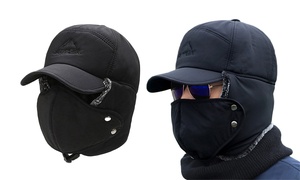 Ski Fleece Hat Warmer with Face Mask 