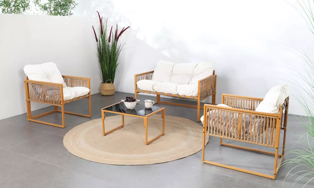 Salon de jardin Kocoon 4, 5 ou 8 places effet rotin, modèle "Forli"