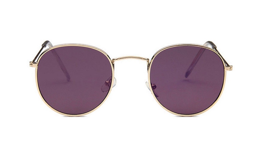 Image 8: Round-Mirrored Sunglasses