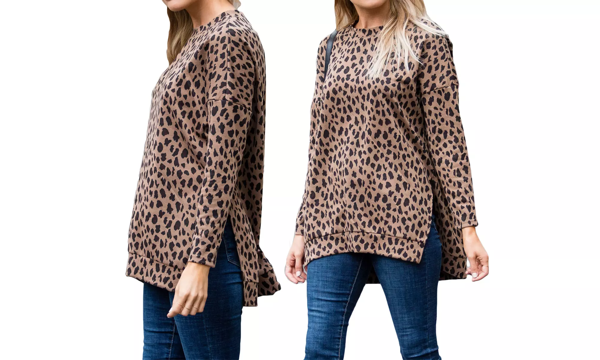 Reflection Women's Long Sleeve Leopard Tunic. Plus Sizes Available - Second Medium