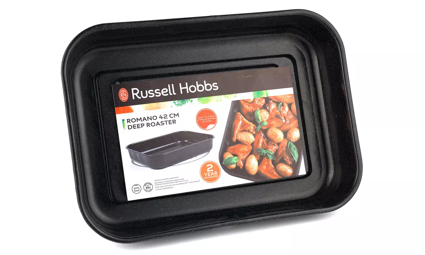 1,2 ou 4 plats à rôtir avec un revêtement d'émail vitreux noir de 42 cm, de la marque Russell Hobbs - Second Medium
