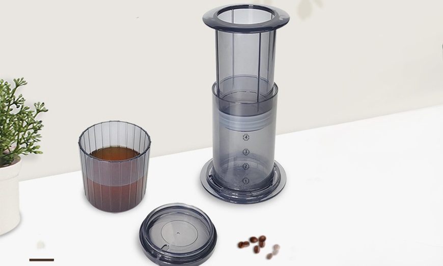 Image 1: Pressure Coffee Maker with Optional Cup