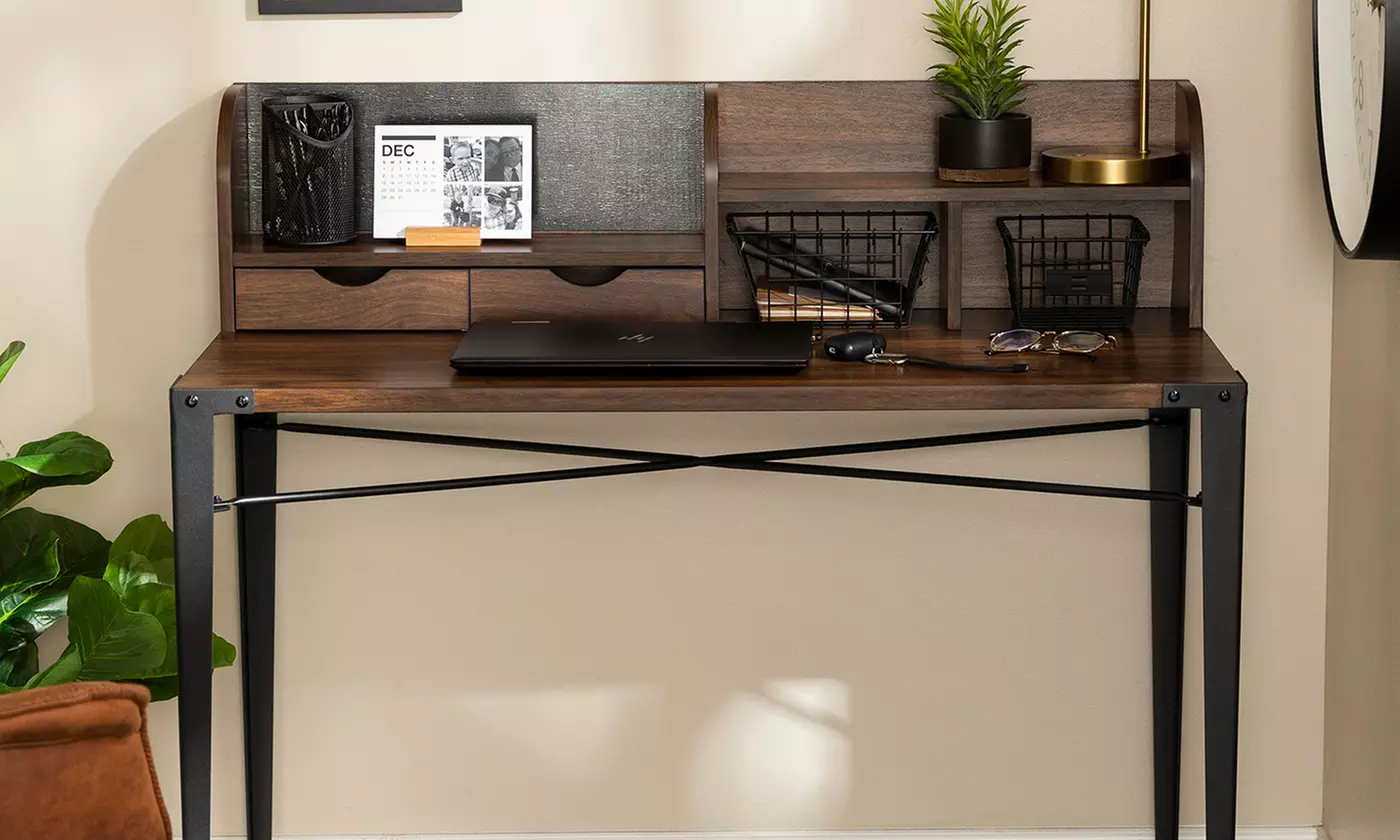 42'' Angle Iron Desk with Hutch - Primary Image