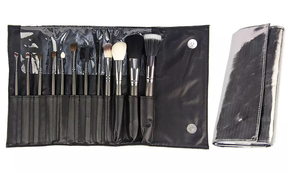 Makeup Brush Set with Slotted Storage Case (12-Piece) - Primary Image