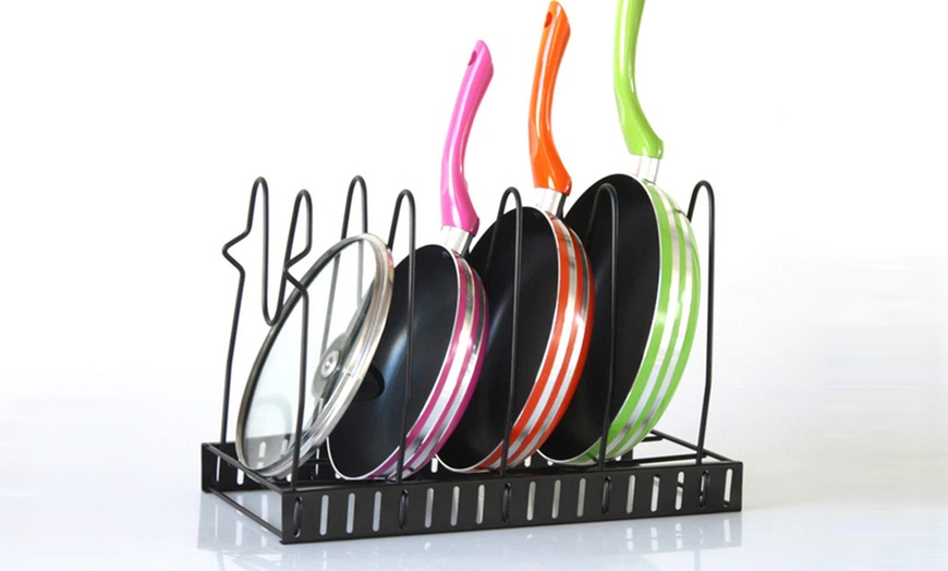 Image 3: Five-Tier Pan Storage Rack