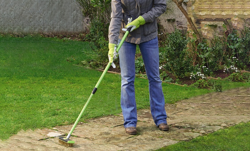 Image 1: Outdoor Cleaning Brush with Telescopic Handle