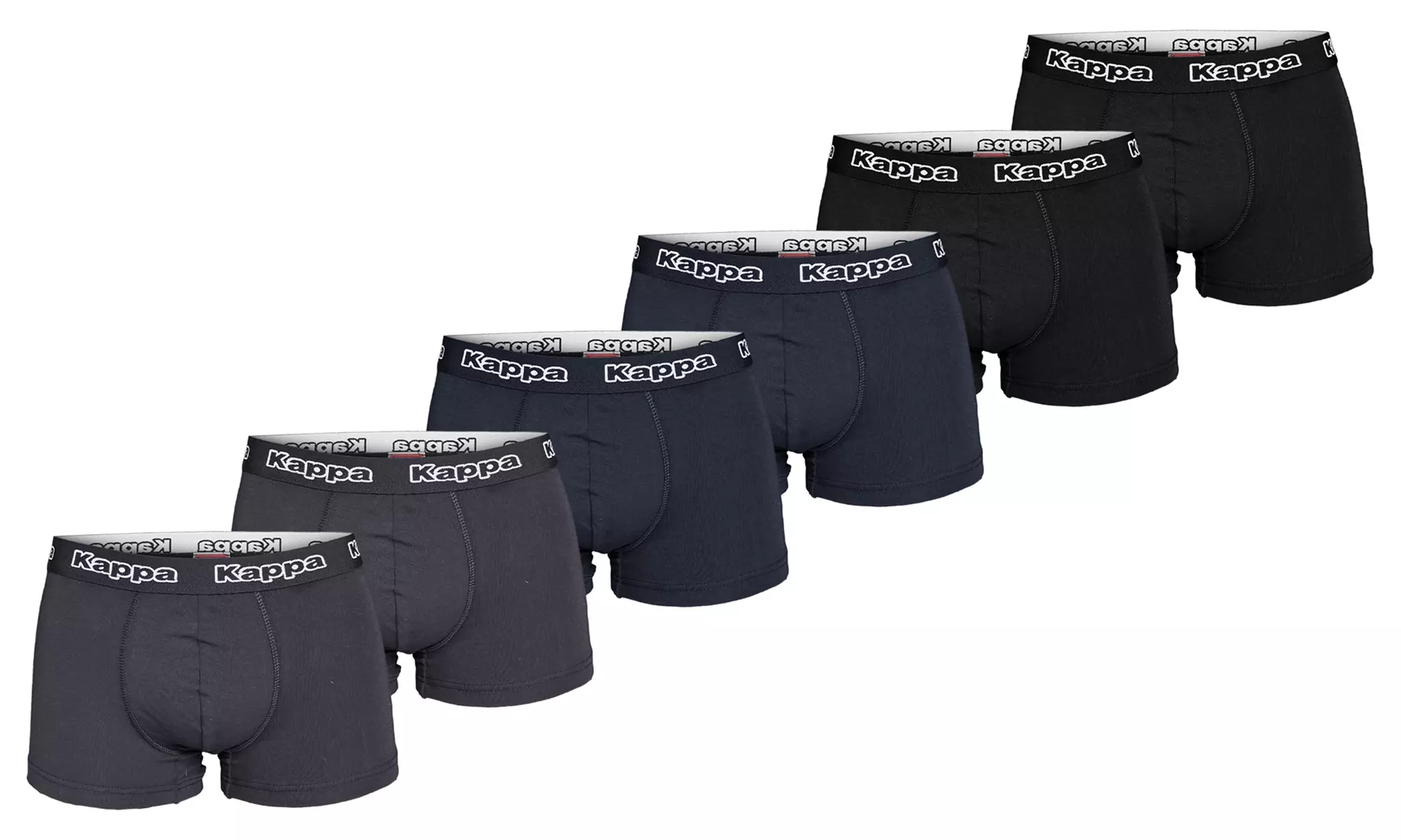Set di 6 slip e boxer da uomo Kappa, disponibili in vari colori e dalla S alla XXL