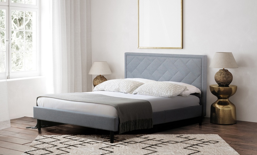 Image 2: Fabric Silverton Bed with Optional Mattress