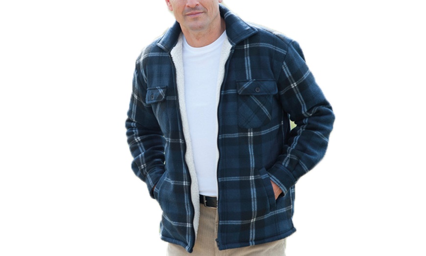 Image 4: Padded Fleece Lined Check Shacket