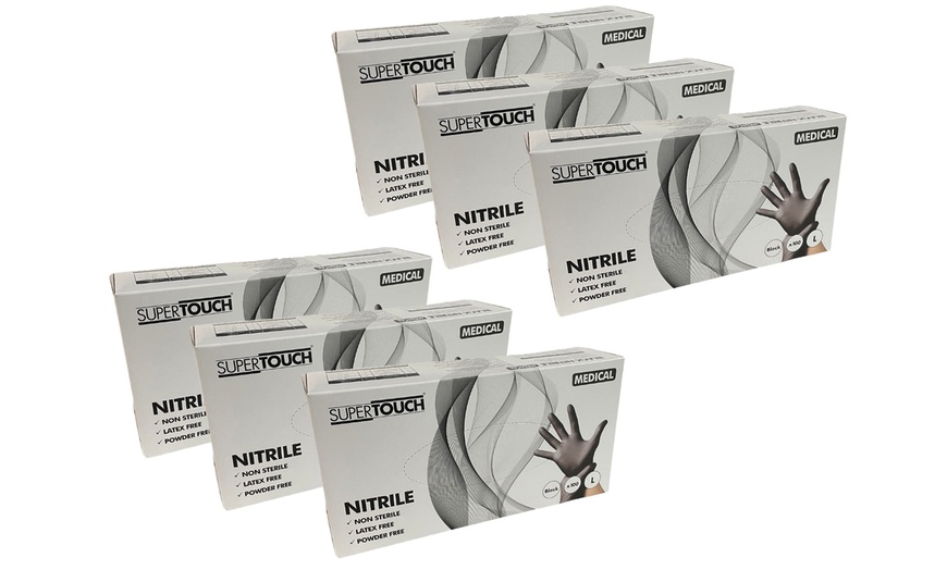 Image 12: Up to 10 Packs of 100 Supertouch Black Nitrile Gloves