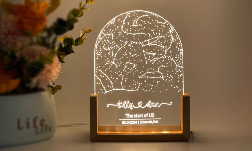 Image 3: Custom Constellation Star Map Night Light 