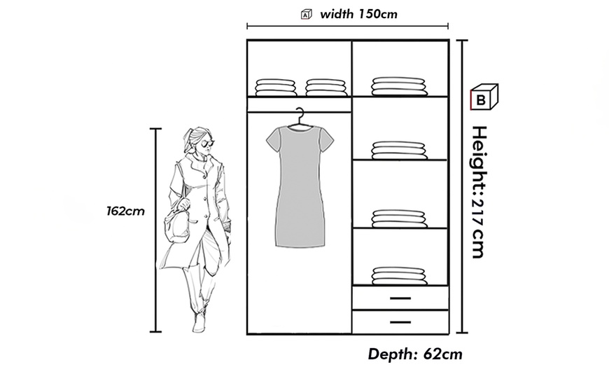 Image 2: Sliding Wardrobe with Full Mirror Door