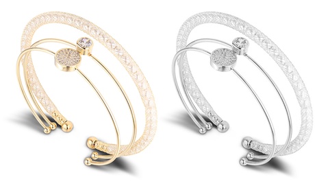 1 o 2 braccialetti Zahia, con zirconi e disponibili in in 2 colori