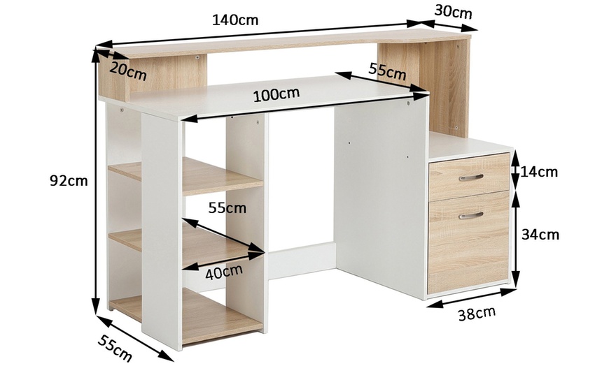 Image 14: HOMCOM Computer Desk