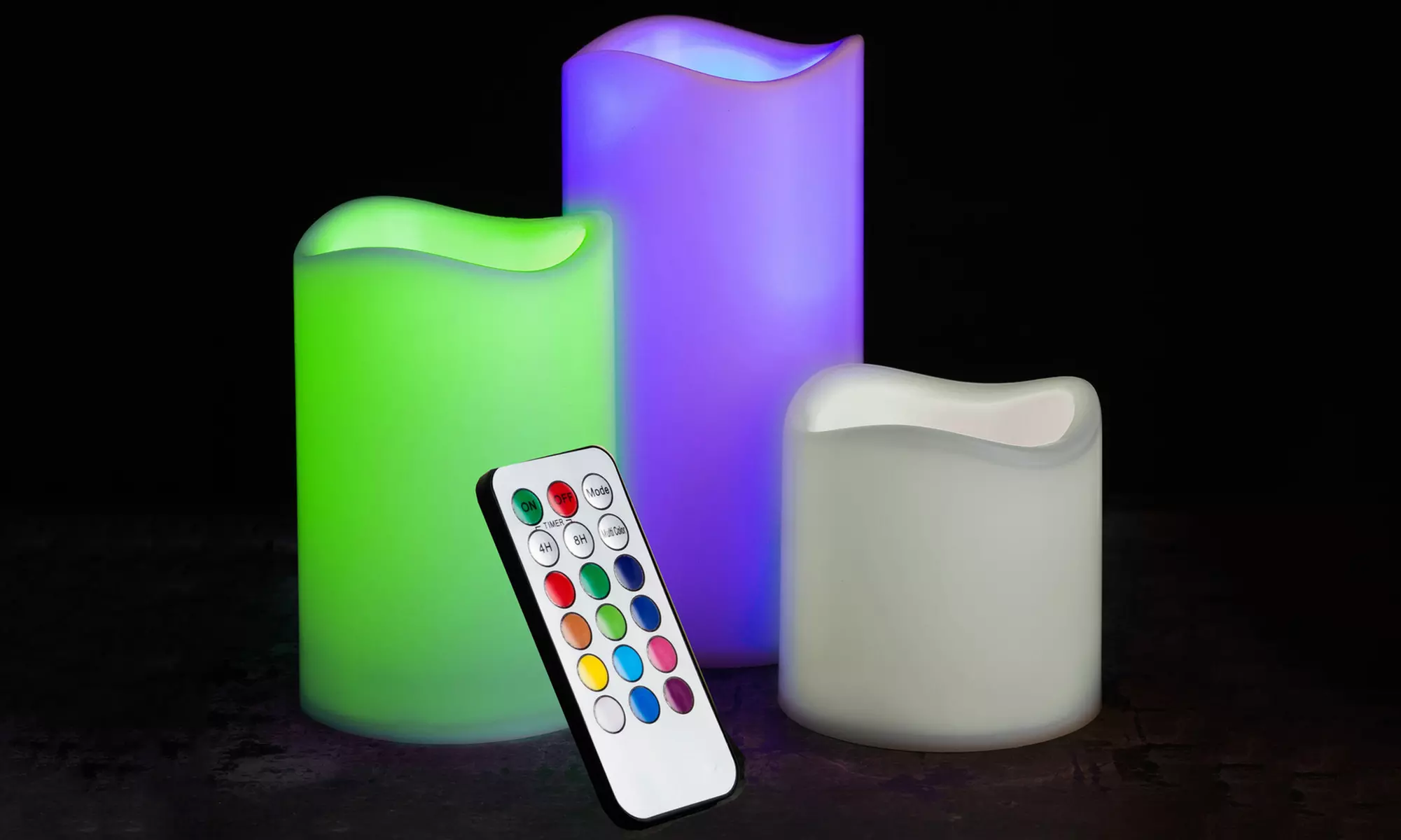 Set of Three Candles with Remote Control - Primary Image