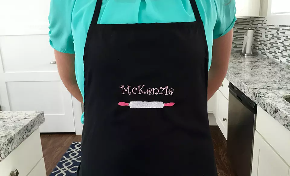 One or Two Personalized Embroidered Kitchen Aprons from Qualtry (Up to 67% Off) - Second Medium