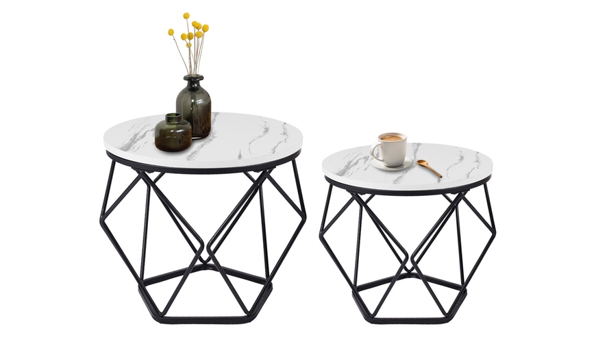 Image 2: Lot de 2 tables basses rondes