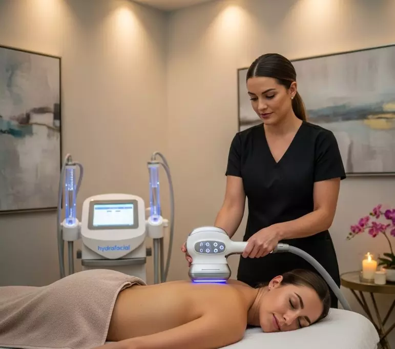 45-Min Deep Tissue or Body Contouring Massage with 45-Min Hydrafacial