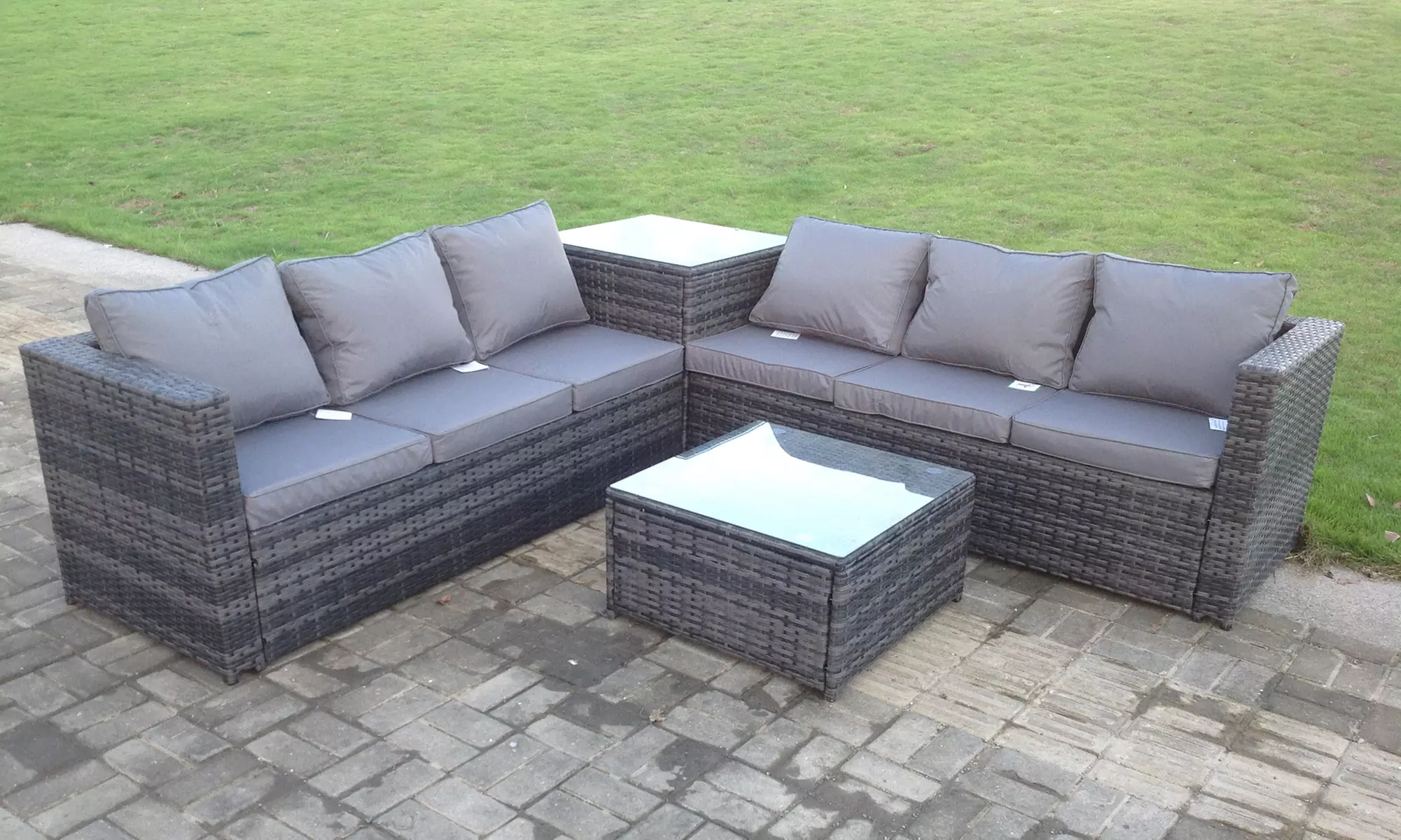 Fimous Six-Seater Outdoor Rattan-Efeect Garden Furniture Set - Primary Image