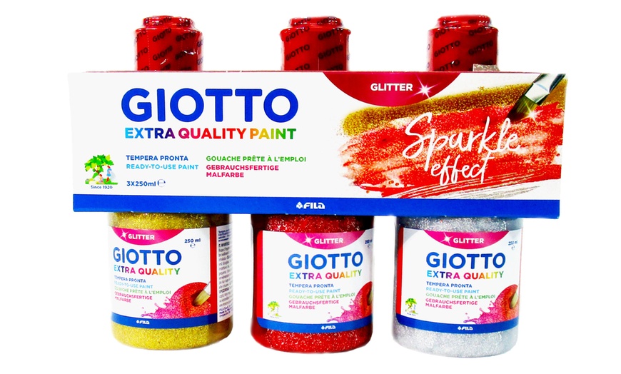 Image 1: Three Giotto Glitter Paints 250ml