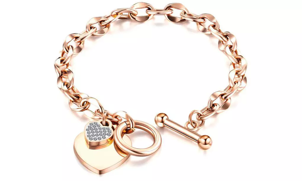 Heart Toggle Bracelets from Swarovski and Gift Box Presented