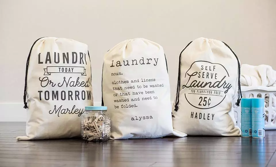 One, Two, Three, Five, or Ten Personalized Jumbo Laundry Bags from Qualtry (Up to 87% Off) - Primary Image