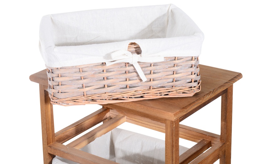 Image 21: HomCom Wicker Basket Drawers
