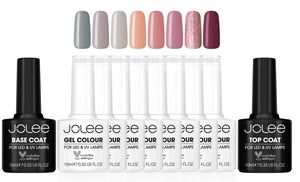 Jolee Gel Nail Polish Colour Set with Base and Top Coats 10ml