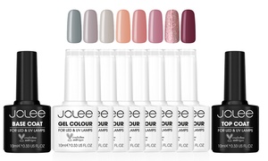 Jolee Gel Nail Polish Colour Set with Base and Top Coats 10ml