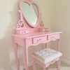 Image 2: Hollywood-Themed Dressing Table with Heart Shaped Mirror and Stool