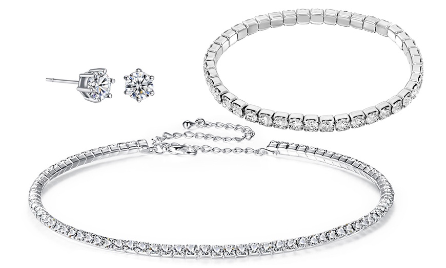 Image 1: Three-Piece Set made with Crystals from Swarovski®