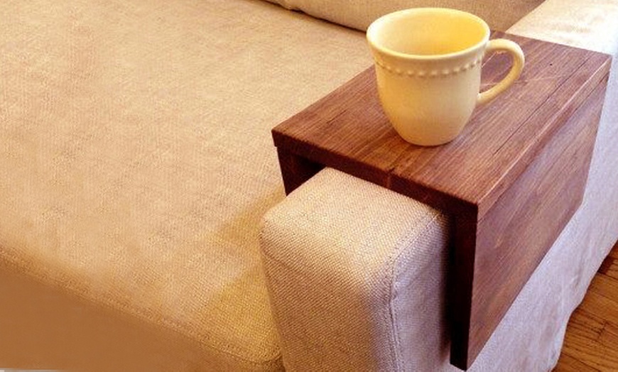 Image 1: Wooden Sofa Arm Trays