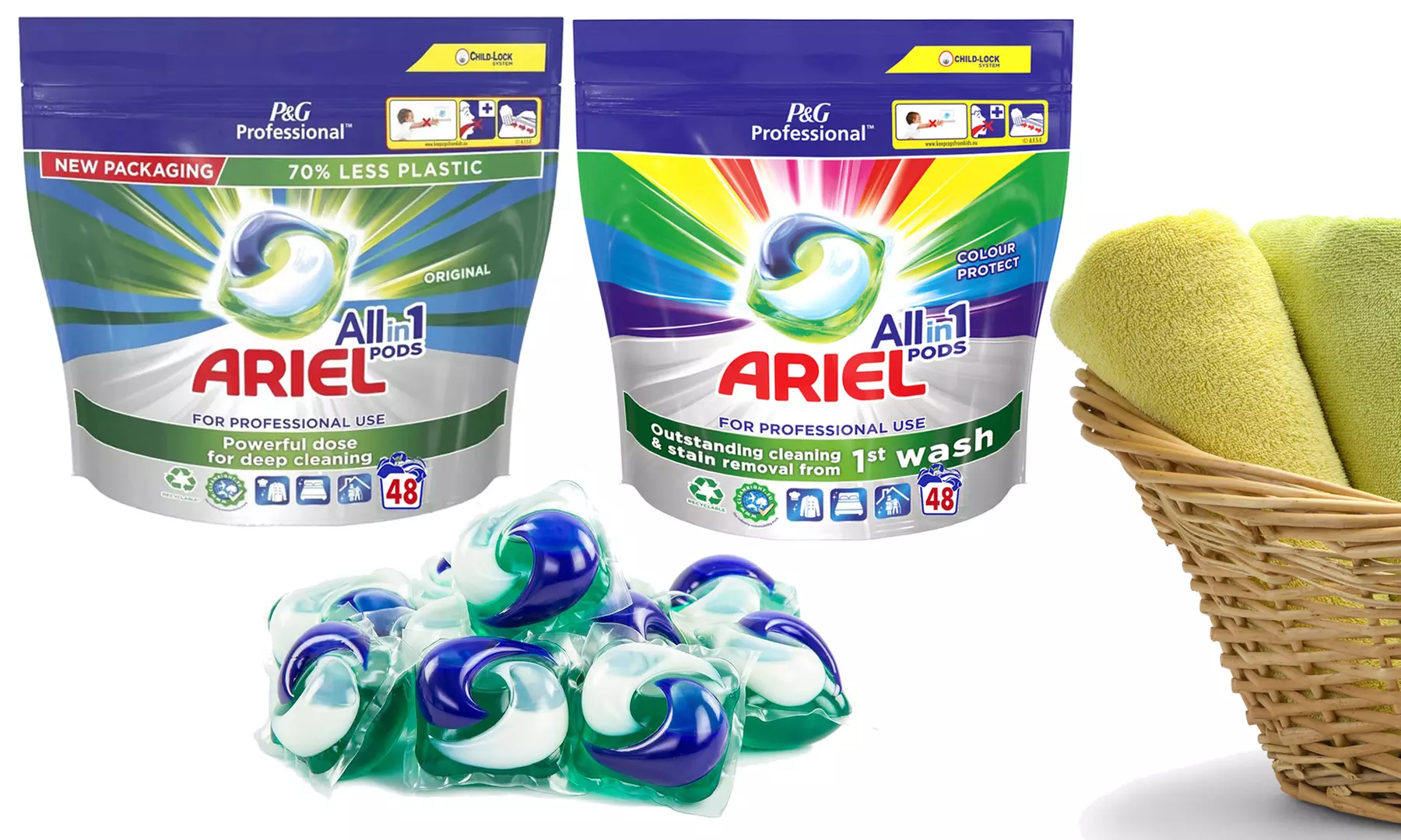 Bis zu 192 Ariel All-in-One Pods Original oder Color (bis zu 0,52 € / Pod) - Primary Image