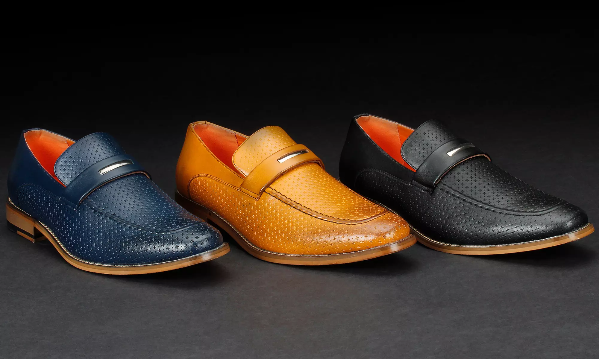 Vincent Cavallo Bespoke Men's Embossed-Detail Slip-On Loafers - Primary Image