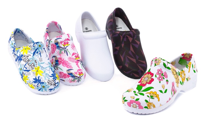 printed clogs