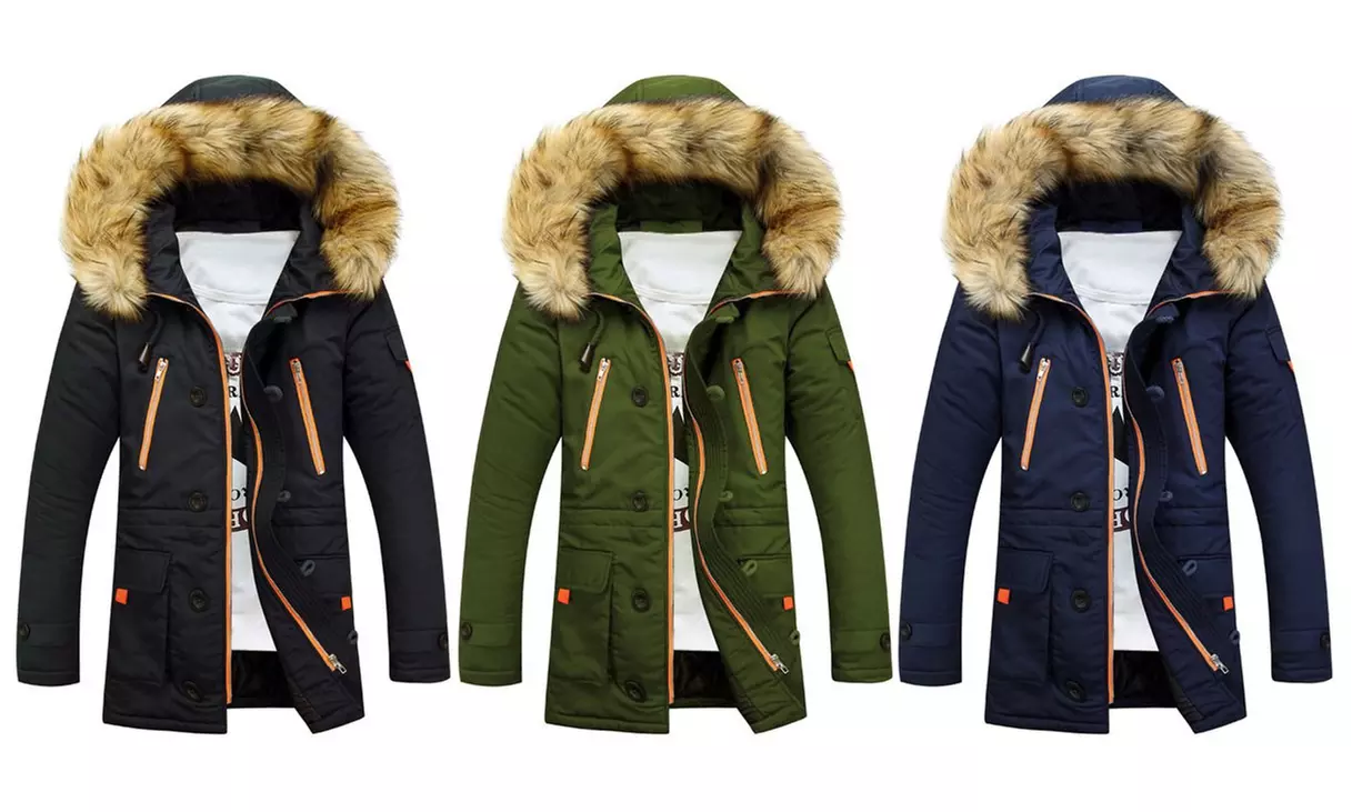 Parka für Herren in Schwarz, Grün oder Navy - Primary Image