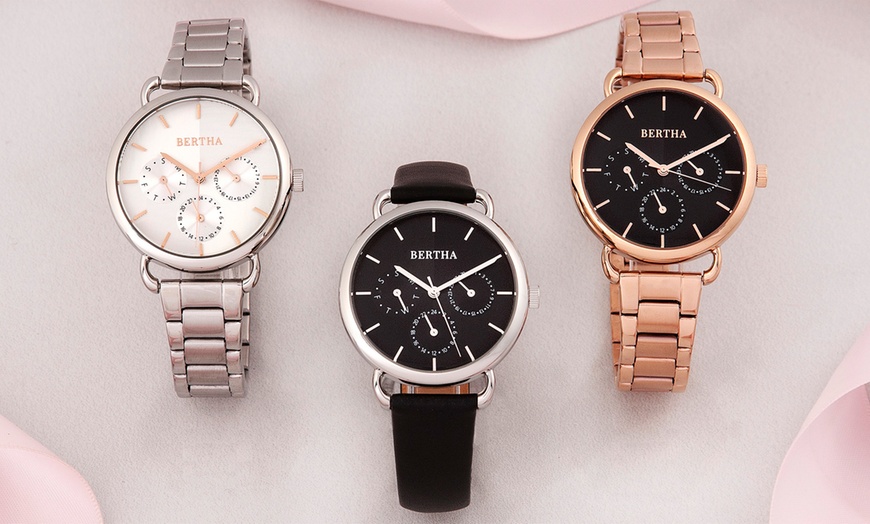 Image 1: Montre "Bertha Gwen" avec jour et date