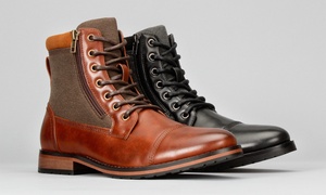 Men's Dual Zipper Combat Boots