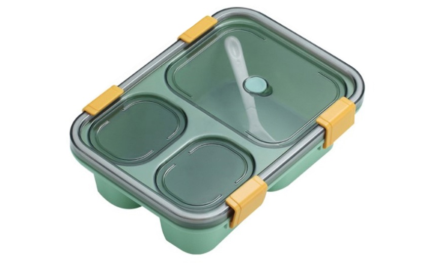 Image 11: Portable Microwaveable Lunch Box with Cutlery