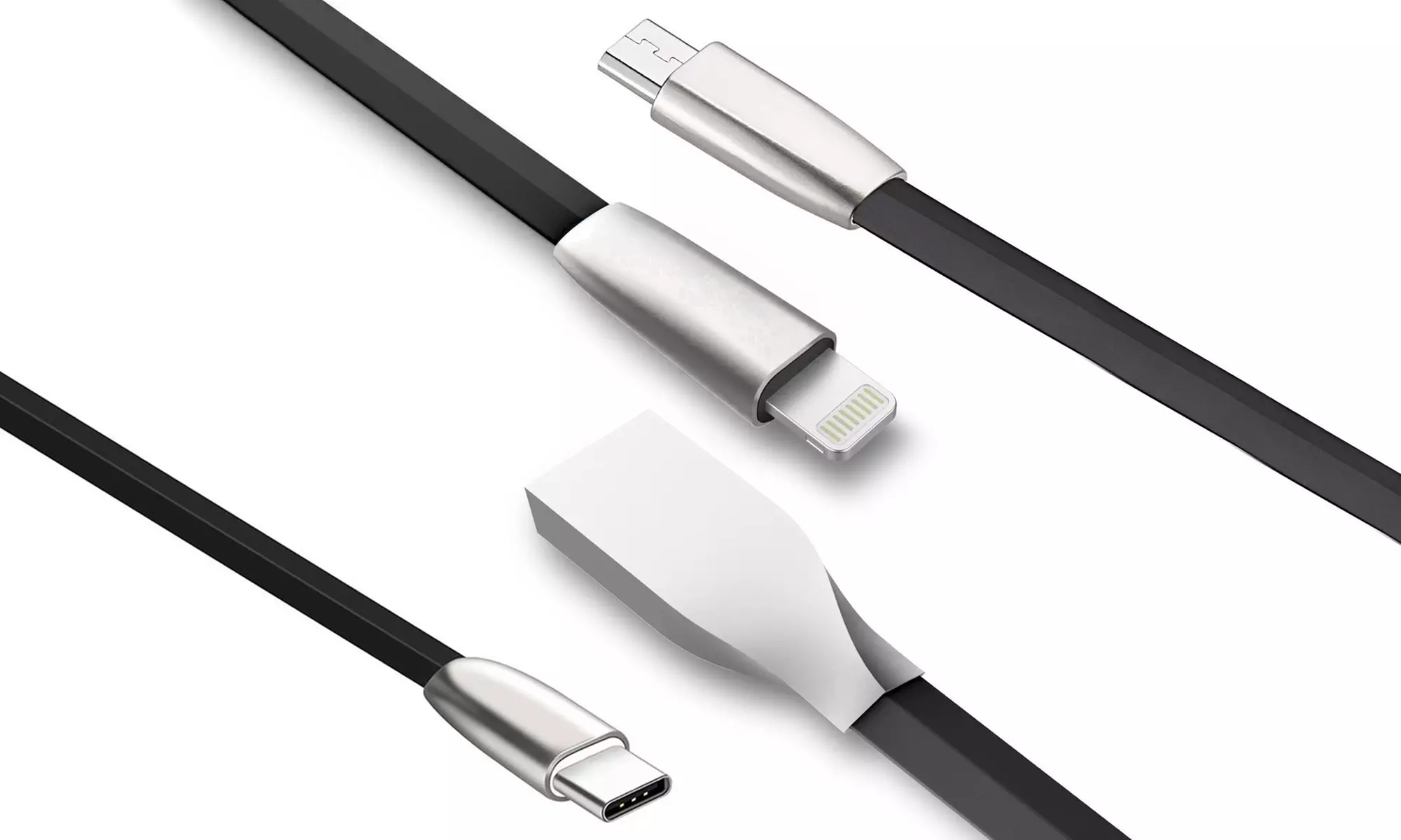 1x oder 2x bruchfestes oder L-förmiges Ladekabel