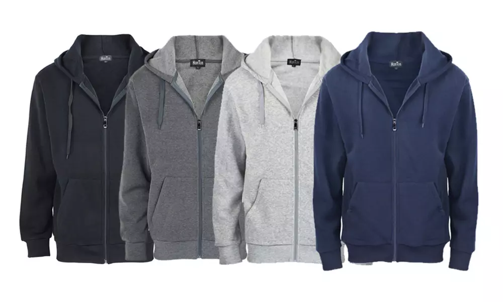 Lee Hanton Men's Long Sleeve Lightweight Zip Up Hoodie Sweater (S-5XL) - Primary Image