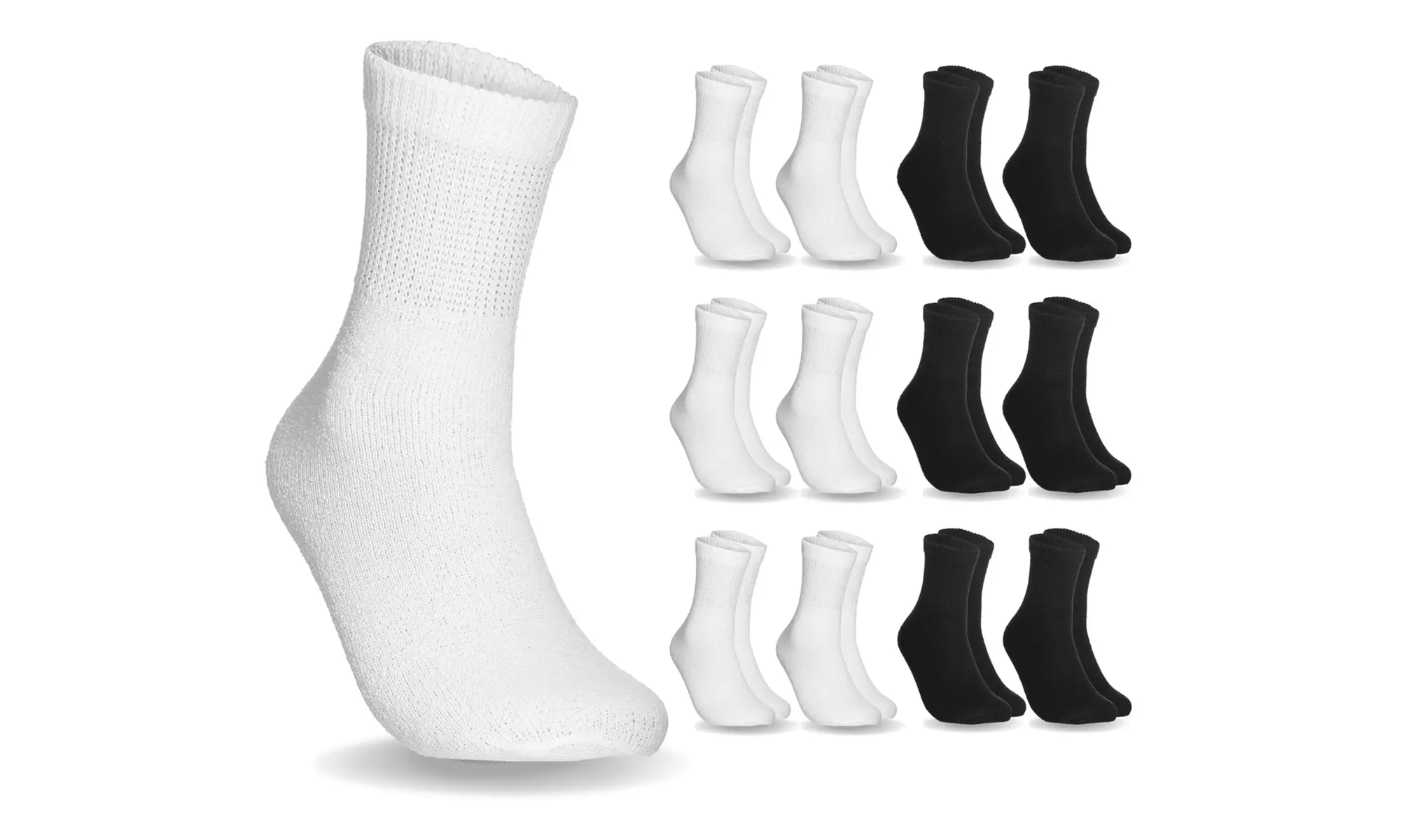 Special Essentials 12 Pairs Diabetic Ankle Socks Non-Binding for Men and Women