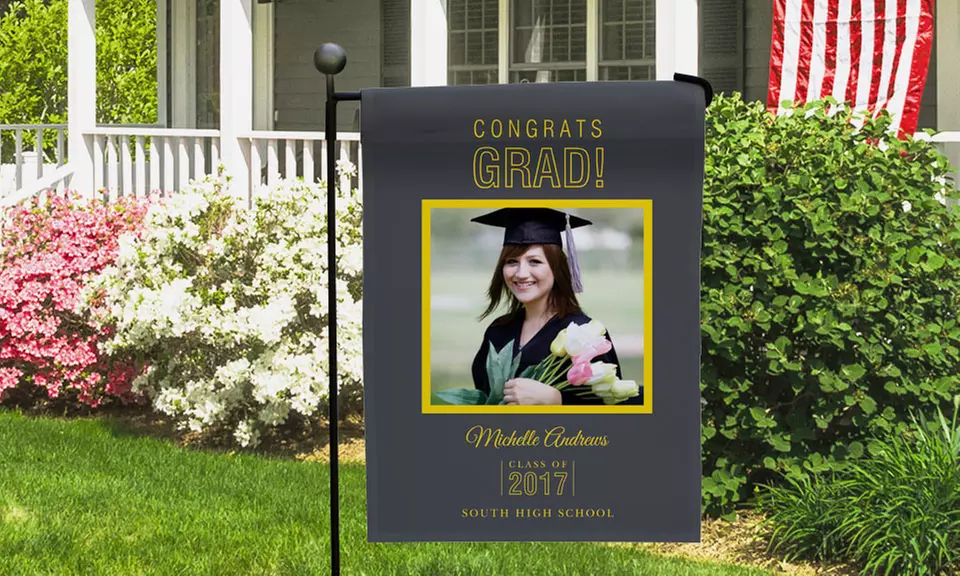 One or Two Personalized Graduation Garden Flags (Up to 73% Off) - Primary Image