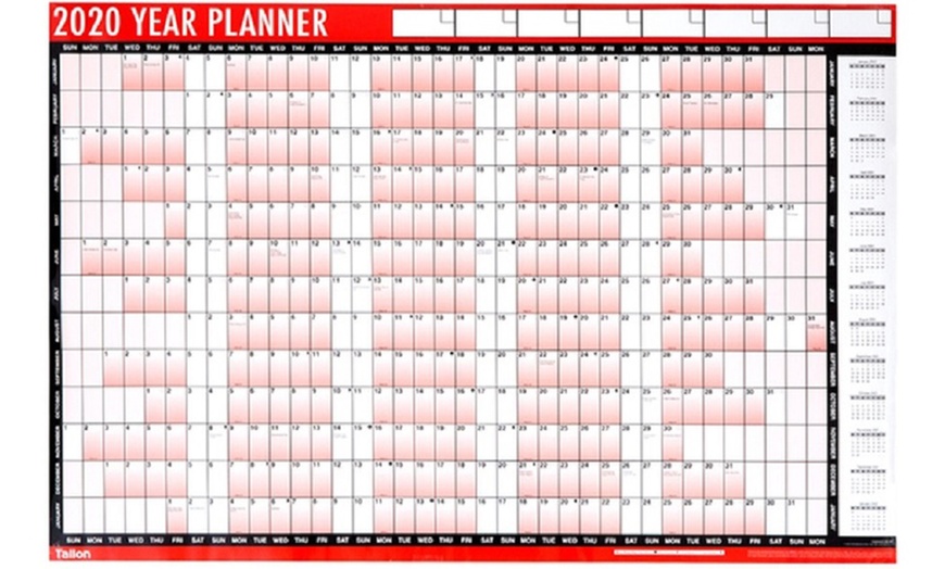 Image 5: Laminated 2020 Year Wall Planner