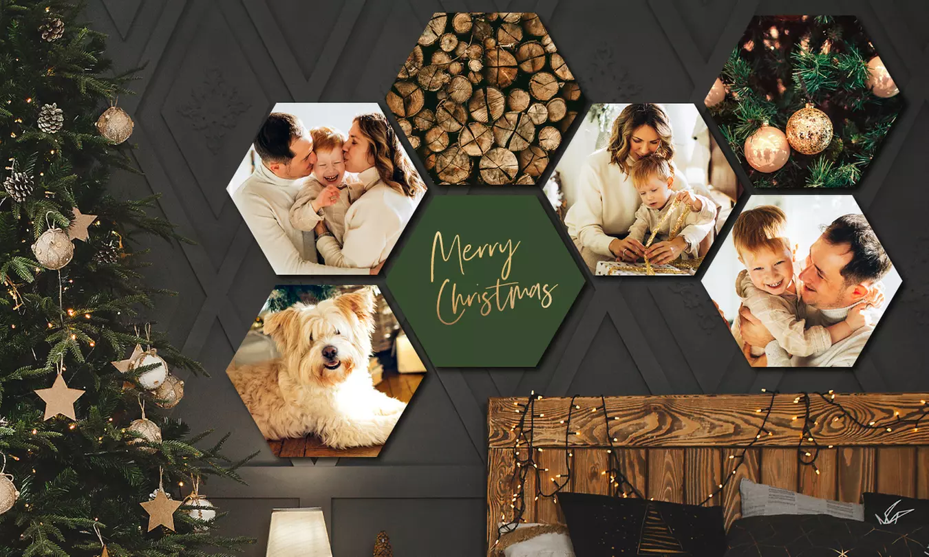 Personalisierbare Hexagon-Fotos als Set in verschiedenen Größen