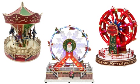 Giostra natalizia disponibile in 3 versioni con musica, luci e movimento