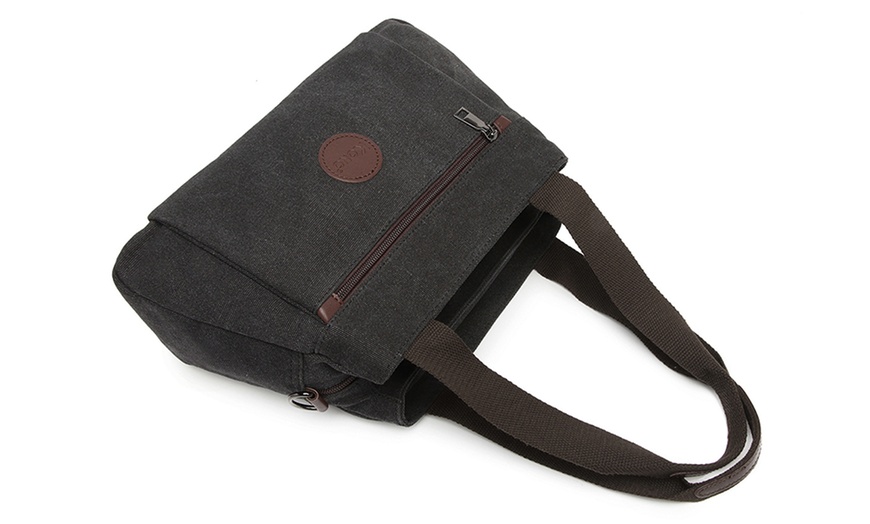 Image 7: Canvas Multi-Function Cross-Body Bag