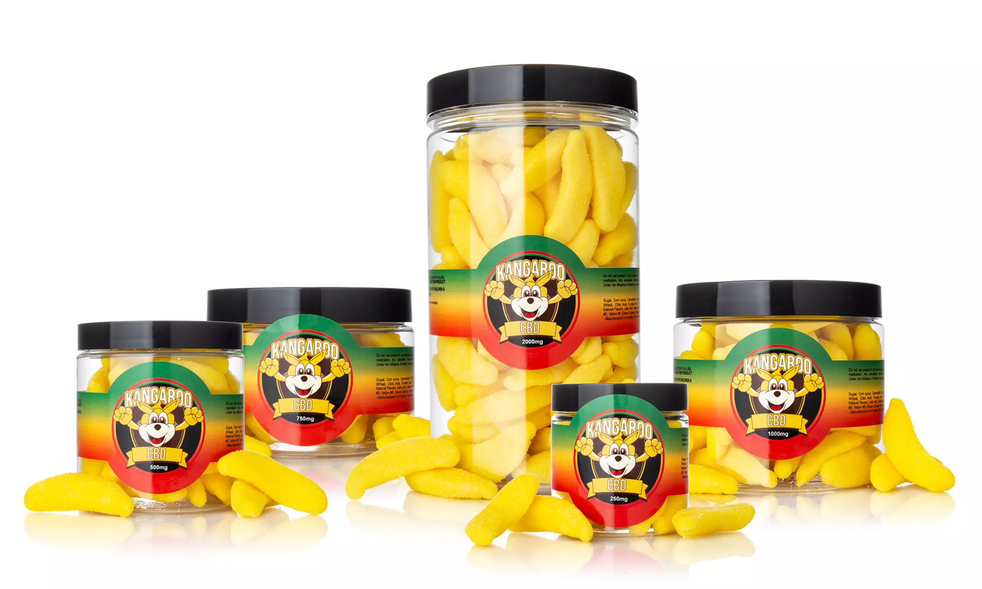 High-Potency Organic CBD Infused Sweet Banana Gummies from Kangaroo CBD - Primary Image