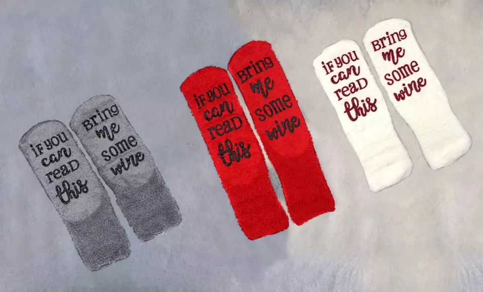 Put Your Feet Up Wine Socks from Novadab (Up to 67% Off). Three Options Available. - Primary Image